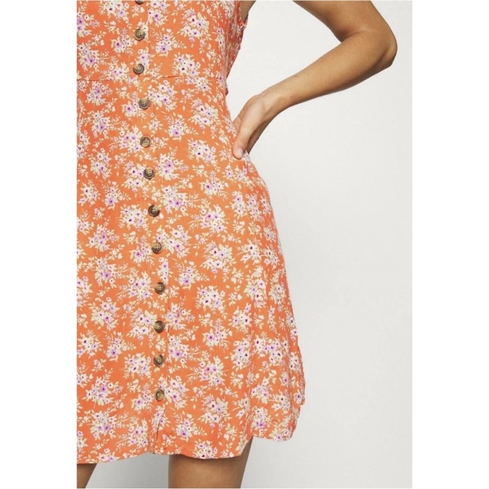 American Eagle Womens Orange Floral Skater Style Mini Dress. Size XL - Picture 3 of 14